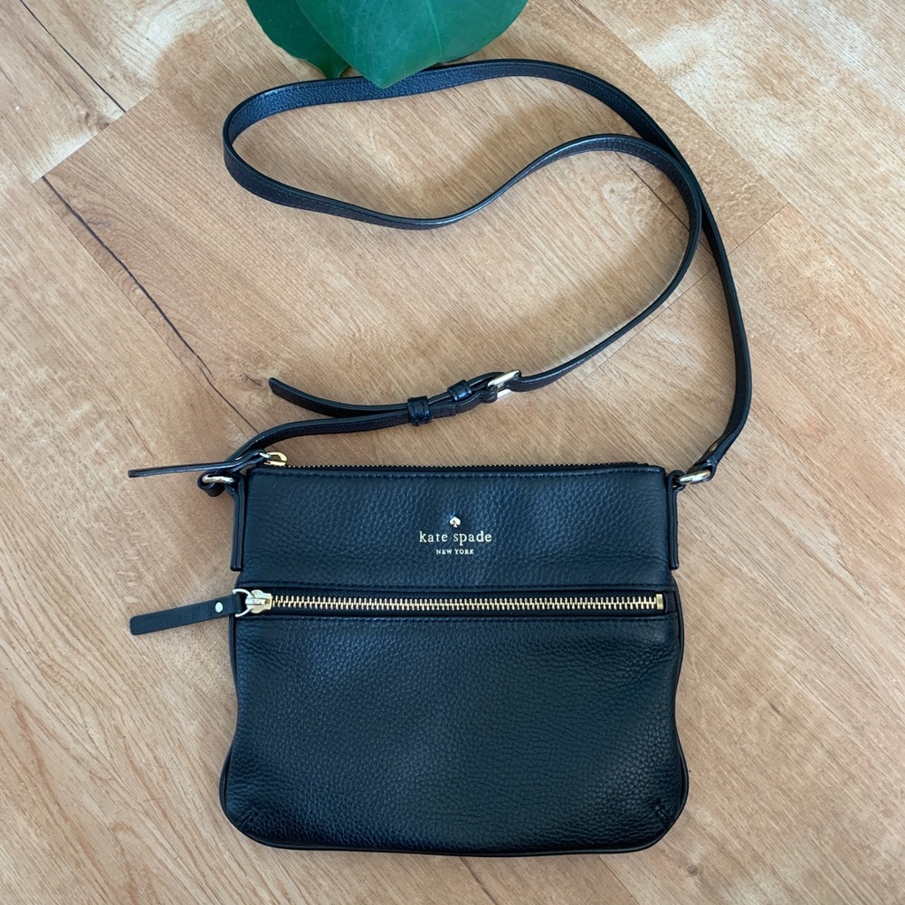 Kate Spade Tenley black pebble leather crossbody